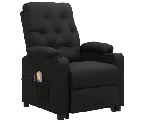 Masāžas Krēsls, Paceļams, Atgāžams, Melns Audums Vidaxl