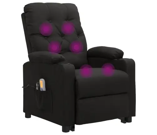 Masāžas Krēsls, Paceļams, Atgāžams, Melns Audums Vidaxl