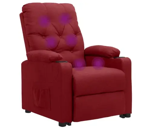 Atsistojantis Masažinis Krėslas, Raudonojo Vyno, Audinys