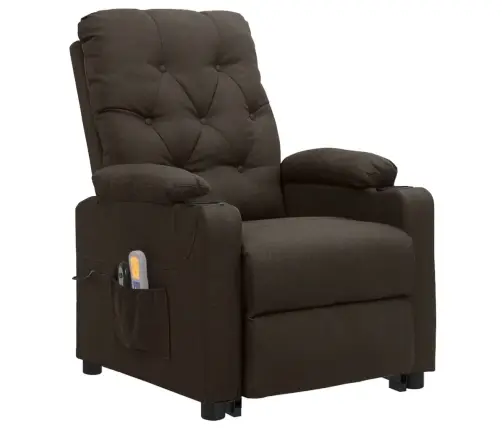 Püsti Tõusmist Toetav Massaažitool, Tumepruun, Kangas