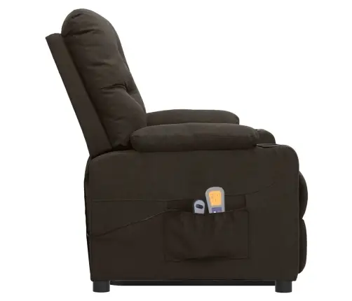 Püsti Tõusmist Toetav Massaažitool, Tumepruun, Kangas