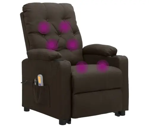 Püsti Tõusmist Toetav Massaažitool, Tumepruun, Kangas