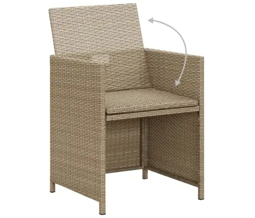 3-Osaline Aiamööbli Komplekt Patjadega, Beež