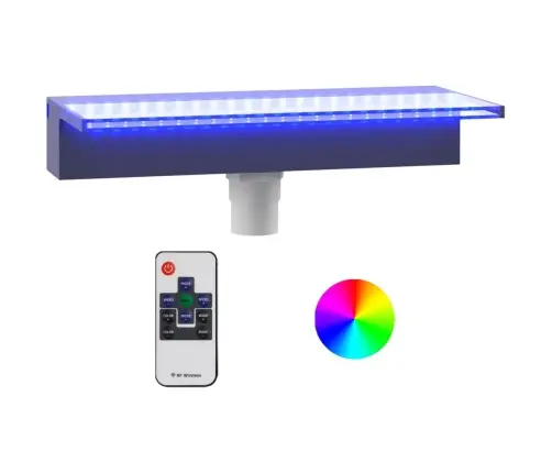 Ūdenskrituma Sliede Ar Rgb Led Gaismām, Akrils, 45 Cm Vidaxl