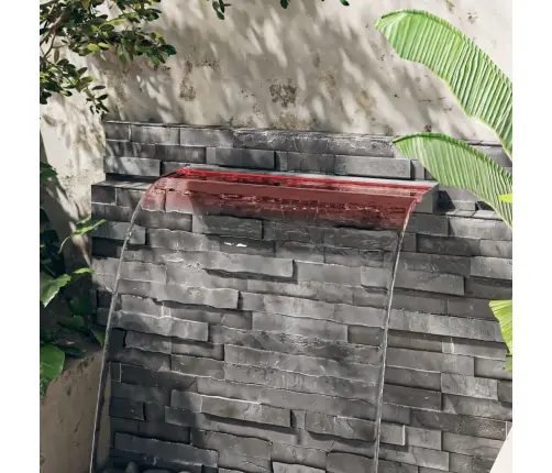 Ūdenskritums Ar Rgb Led Gaismām, Nerūsējošs Tērauds, 90 Cm Vidaxl