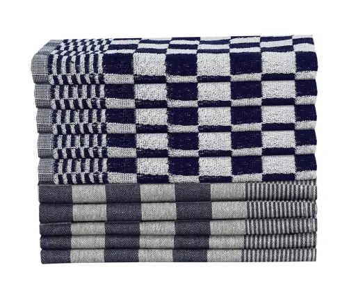 Dvieļu Komplekts, 10 Gab., Zili Un Balti, Kokvilna Vidaxl