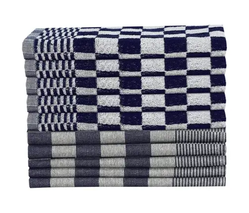 50-Osaline Rätikute Komplekt, Sinine Ja Hall, Puuvill