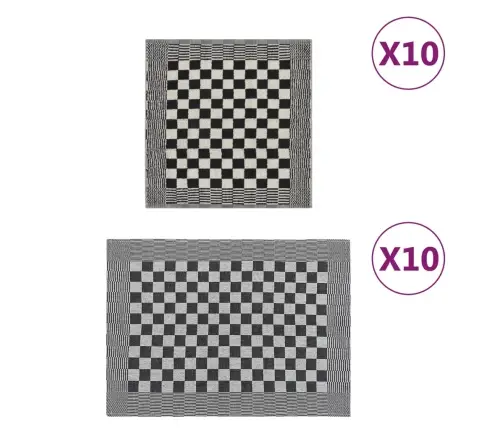 Rankšluosčių Rinkinys, 20Vnt., Juodi Ir Balti, Medvilnė