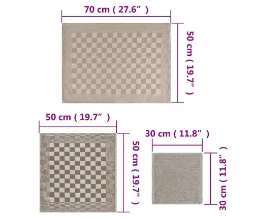 Dvieļu Komplekts, Virtuves Cimdi, 15 Gab., Pelēka Kokvilna Vidaxl
