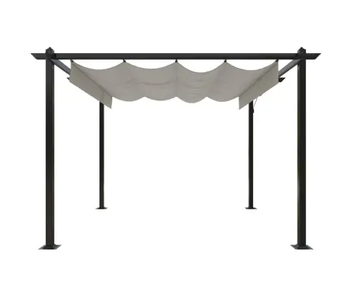 Dārza Nojume Ar Izvelkamu Jumtu, 3X3 M, Krēmkrāsas Vidaxl