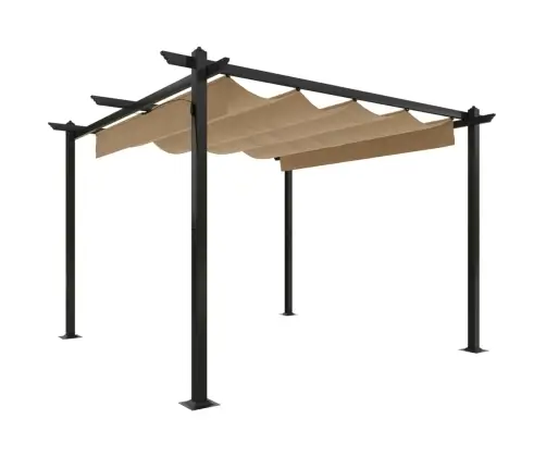 Varjualune Eemaldatava Katusega, 3 X 3 M, Pruunikashall