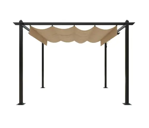 Varjualune Eemaldatava Katusega, 3 X 3 M, Pruunikashall