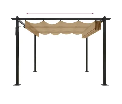 Varjualune Eemaldatava Katusega, 3 X 3 M, Pruunikashall