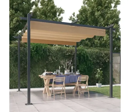 Varjualune Eemaldatava Katusega, 3 X 3 M, Pruunikashall