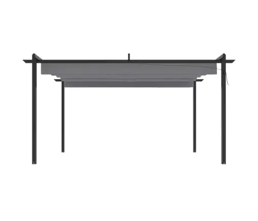 Dārza Nojume Ar Izvelkamu Jumtu, 4X3 M, Antracītpelēka Vidaxl