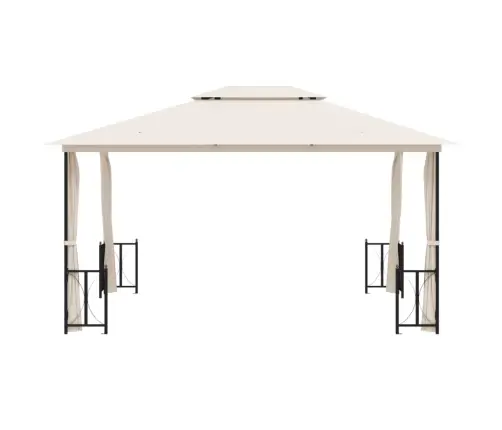 Pavėsinė Su Šoninėmis Sienomis Ir Stogu, Kreminė, 3X4M