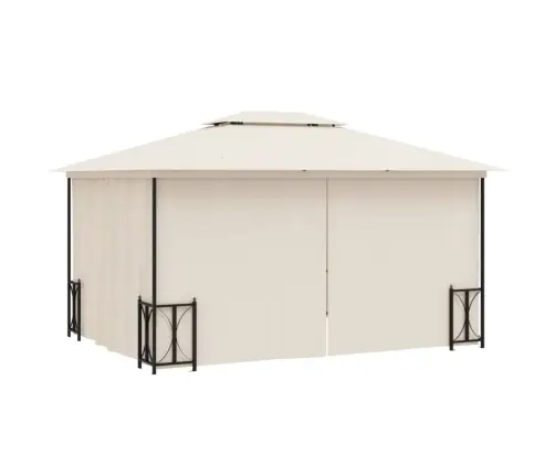 Pavėsinė Su Šoninėmis Sienomis Ir Stogu, Kreminė, 3X4M