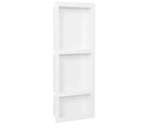 Dušas Nišas Plaukts, 3 Nodalījumi, Spīdīgi Balts, 41X99X9 Cm Vidaxl