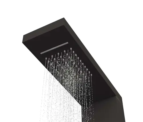 Dušas Sistēma Ar Paneli, Melna, Alumīnijs Vidaxl