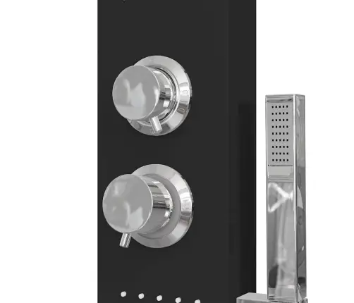 Dušas Sistēma Ar Paneli, Melna, Alumīnijs Vidaxl