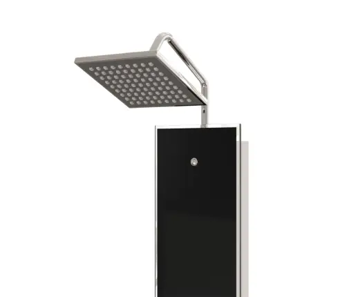 Dušas Sistēma Ar Paneli, 18X45,5X130 Cm, Stikls, Melna Vidaxl