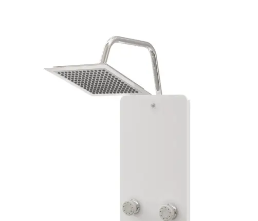 Dušas Sistēma Ar Paneli, 25X47,5X130 Cm, Stikls, Balta Vidaxl