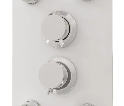 Dušas Sistēma Ar Paneli, 25X47,5X130 Cm, Stikls, Balta Vidaxl