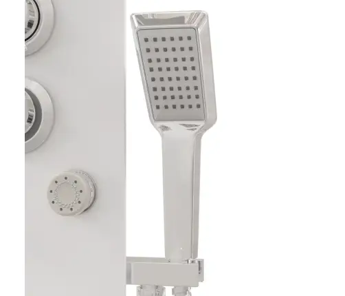 Dušas Sistēma Ar Paneli, 25X47,5X130 Cm, Stikls, Balta Vidaxl