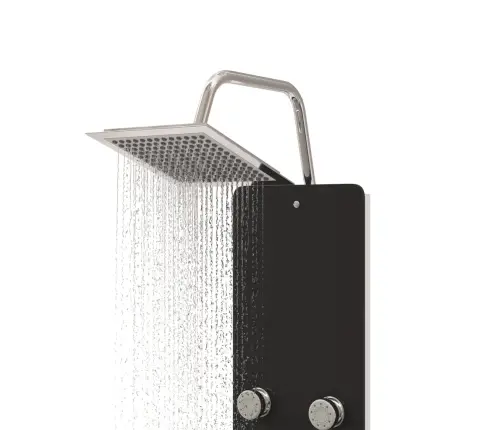 Dušipaneeeli Süsteem, Klaas, 25 X 47,5 X 130 cm Must