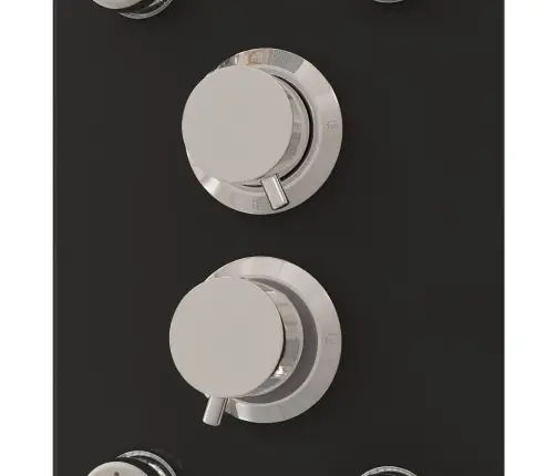 Dušipaneeeli Süsteem, Klaas, 25 X 47,5 X 130 cm Must