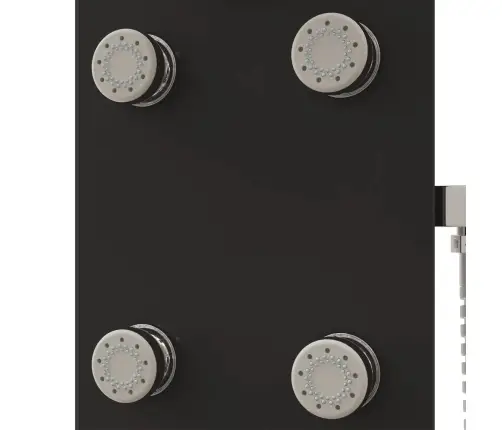 Dušipaneeeli Süsteem, Klaas, 25 X 47,5 X 130 cm Must