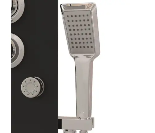 Dušipaneeeli Süsteem, Klaas, 25 X 47,5 X 130 cm Must