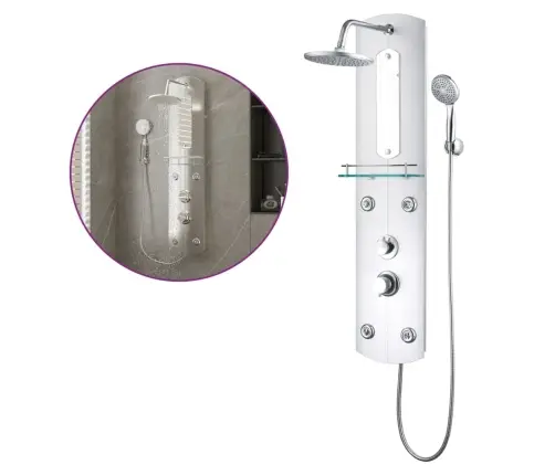 Dušas Sistēma Ar Paneli, 25X43X110 Cm, Sudraba Krāsā Vidaxl