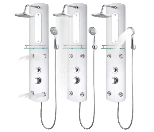 Dušas Sistēma Ar Paneli, 25X43X110 Cm, Sudraba Krāsā Vidaxl