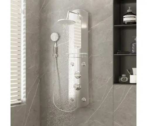 Dušas Sistēma Ar Paneli, 25X43X110 Cm, Sudraba Krāsā Vidaxl