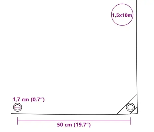 Tentas, Juodos Spalvos, 1,5X10M, 650G/M²