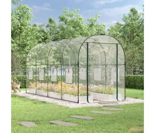 Siltumnīca, Caurspīdīga, 160X400X190 Cm, Pvc, Tērauds Vidaxl