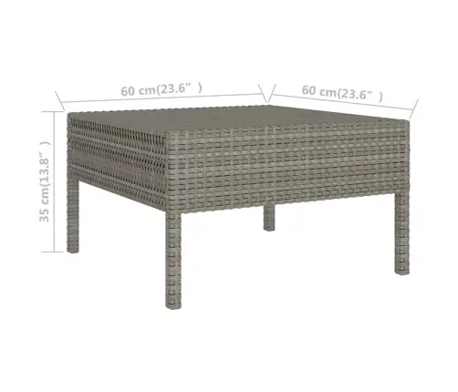 5-Osaline Aiamööbli Komplekt Patjadega, Polürotang, Hall