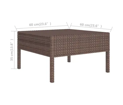 5-Osaline Aiamööbli Komplekt Patjadega, Polürotang, Pruun
