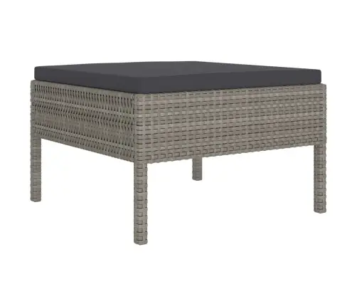 5-Osaline Aiamööblikomplekt Istmepatjadega, Polürotang, Hall