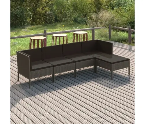 5-Daļīgs Dārza Mēbeļu Komplekts, Matrači, Pe Rotangpalma Vidaxl