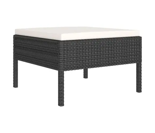 6-Osaline Aiamööblikomplekt Patjadega, Polürotang, Must