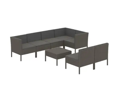 8-Daļīgs Dārza Mēbeļu Komplekts Ar Matračiem, Pe Rotangpalma Vidaxl