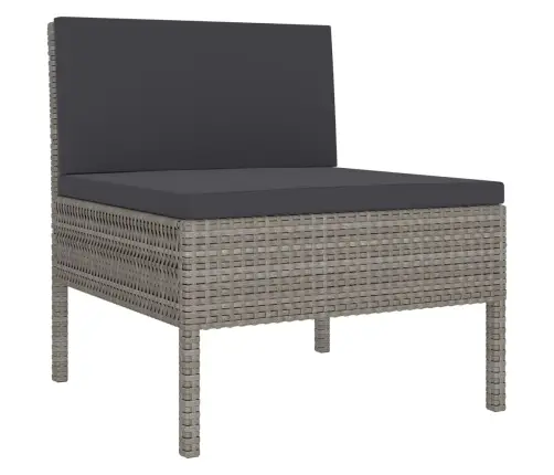 12-Daļīgs Dārza Atpūtas Mēbeļu Komplekts, Pelēka Pe Rotangpalma Vidaxl