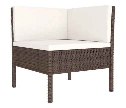 7-Osaline Aiamööblikomplekt Patjadega, Polürotang, Pruun