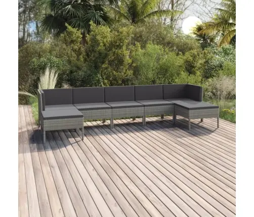 7-Daļīgs Dārza Mēbeļu Komplekts Ar Matračiem, Pe Rotangpalma Vidaxl