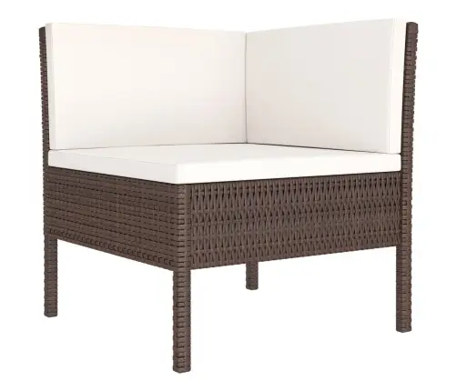 9-Daļīgs Dārza Atpūtas Mēbeļu Komplekts, Brūna Pe Rotangpalma Vidaxl