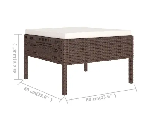 9-Daļīgs Dārza Atpūtas Mēbeļu Komplekts, Brūna Pe Rotangpalma Vidaxl