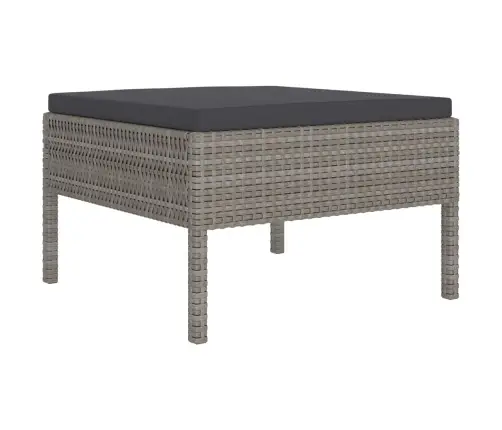 9-Osaline Aiamööblikomplekt Patjadega, Polürotang, Hall