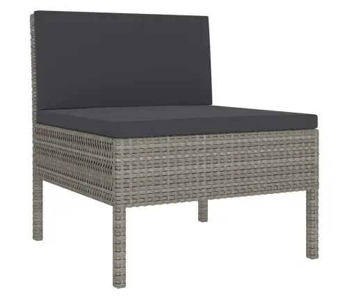 10-Daļīgs Dārza Mēbeļu Komplekts, Pelēka Pe Rotangpalma Vidaxl